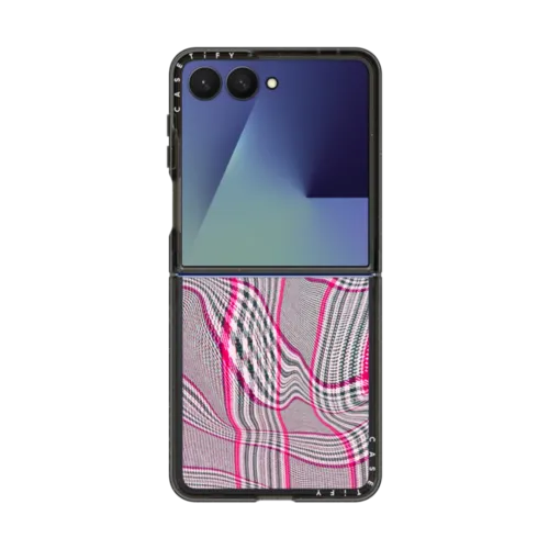 Galaxy Z Flip7 - Distorted Plaid - Pink