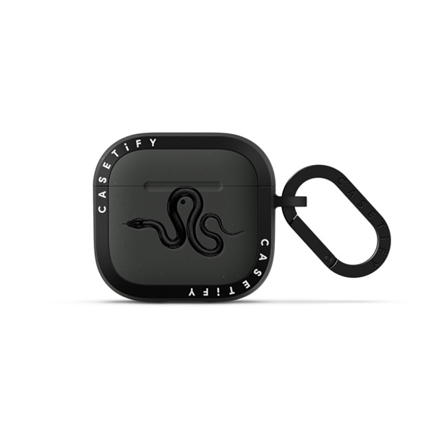 CASETiFY AirPods 4 チャコール バウンス ケース Animal,Hype,Monochrome Black Kingsnake