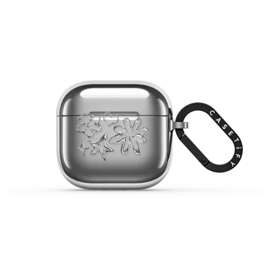 Mirror AirPods 4 Case - Chrome Doodles