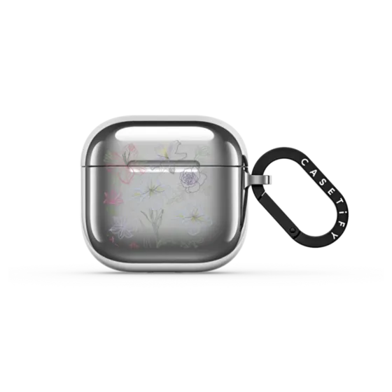 Mirror AirPods 4 Case - Embroidered Floral Garden