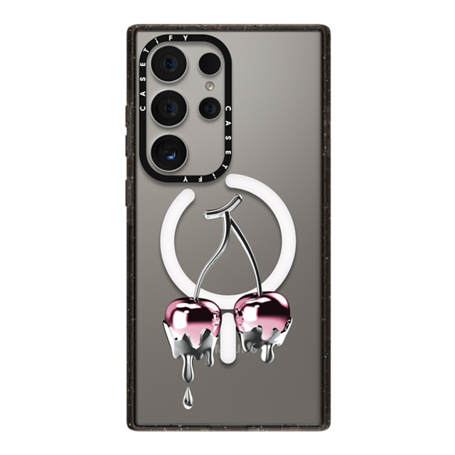 CASETiFY Galaxy S24 Ultra ケース ブラック Impact Magnetic Case Cherry,Fruit Cherry,Chrome,Food,Fruit,monochrome Colored Melting Cherry CASETiFY Galaxy S24 Ultra ケース ブラック Impact Magnetic Case Cherry,Fruit Cherry,Chrome,Food,Fruit,monochrome Colored Melting Cherry