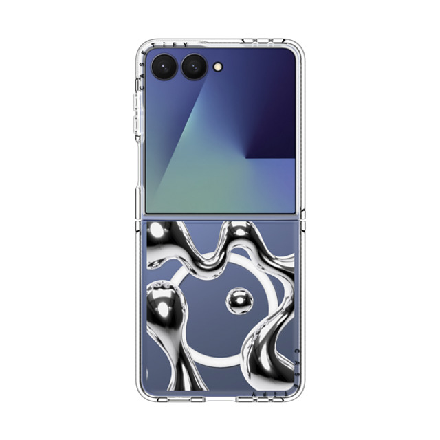 CASETiFY Galaxy Z Flip7 Case クリア マグネット式 クリアケース Chrome メタリック Chrome Liquid Groovy New iPhone CASETiFY Galaxy Z Flip7 Case クリア マグネット式 クリアケース Chrome メタリック Chrome Liquid Groovy New iPhone