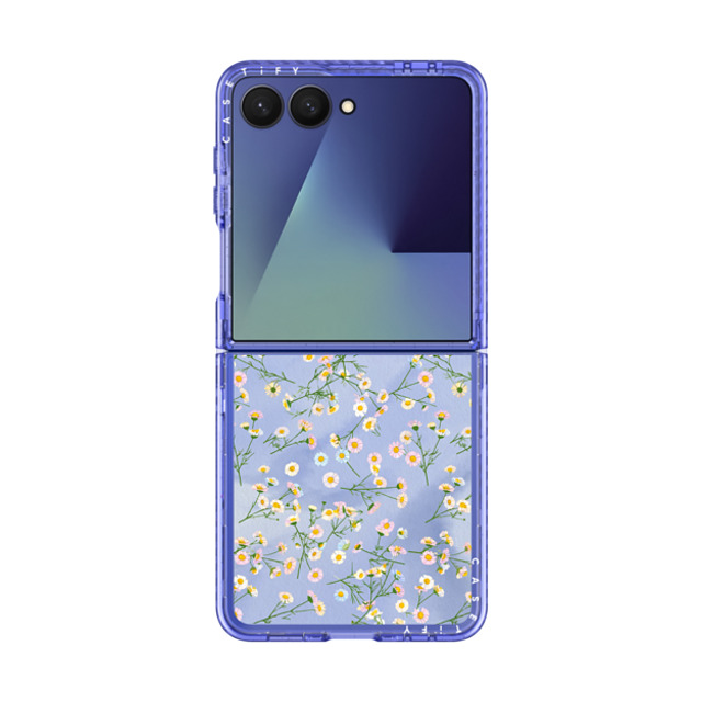 CASETiFY Galaxy Z Flip7 ケース Glacier Blue Impact Magnetic Case Floral フローラル Pressed flowers dainty - blue CASETiFY Galaxy Z Flip7 ケース Glacier Blue Impact Magnetic Case Floral フローラル Pressed flowers dainty - blue
