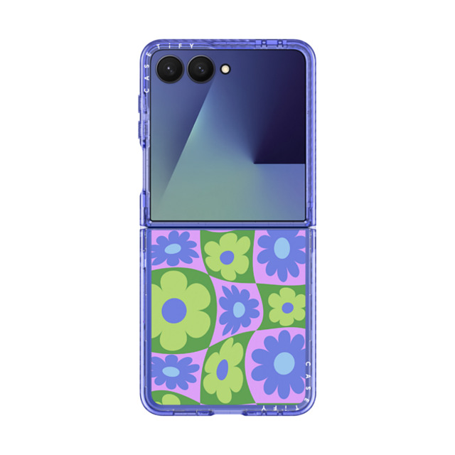 CASETiFY Galaxy Z Flip7 Case Glacier Blue Impact Magnetic Case Floral フローラル Warped Floral Checker - Pixie Purple Halloween CASETiFY Galaxy Z Flip7 Case Glacier Blue Impact Magnetic Case Floral フローラル Warped Floral Checker - Pixie Purple Halloween