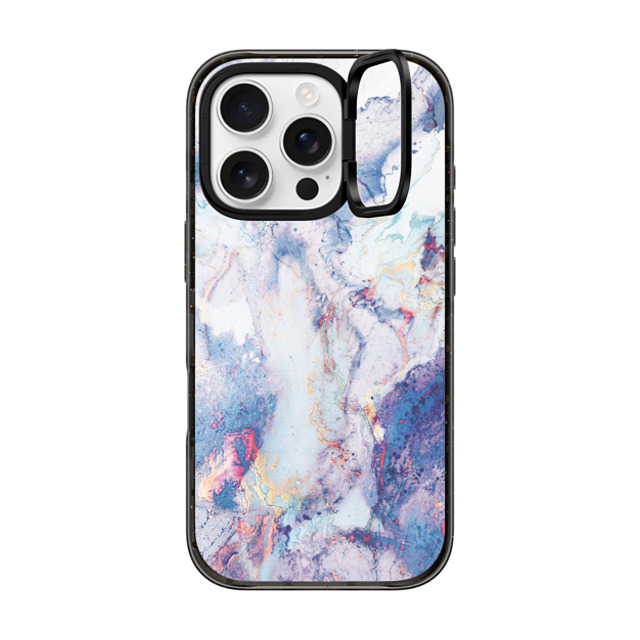 CASETiFY iPhone 16 Pro ケース ブラック インパクトリングスタンドケース MagSafe対応 マーブル casetify_artist