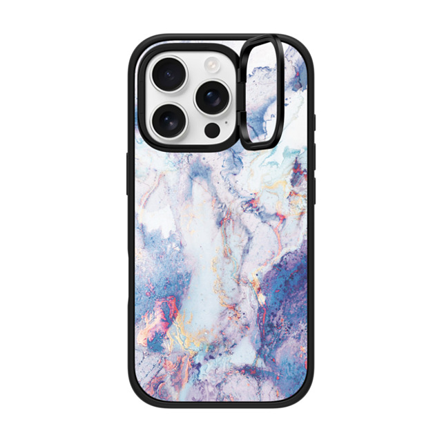 CASETiFY iPhone 16 Pro ケース マットブラック インパクトリングスタンドケース MagSafe対応 マーブル casetify_artist