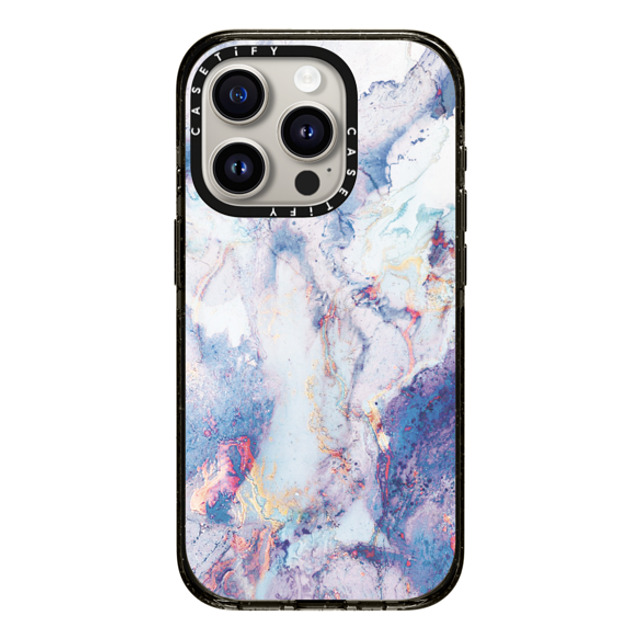 CASETiFY iPhone 15 Pro ケース ブラック インパクトケース マーブル casetify_artist