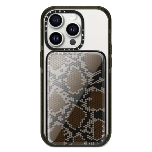 PowerThru Power Bank - Brown Heart Snake Print