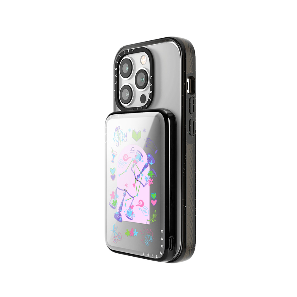CASETiFY モバイルバッテリー シルバー ミラースリムモバイルバッテリー Libra casetify_artist Back to School CASETiFY モバイルバッテリー シルバー ミラースリムモバイルバッテリー Libra casetify_artist Back to School