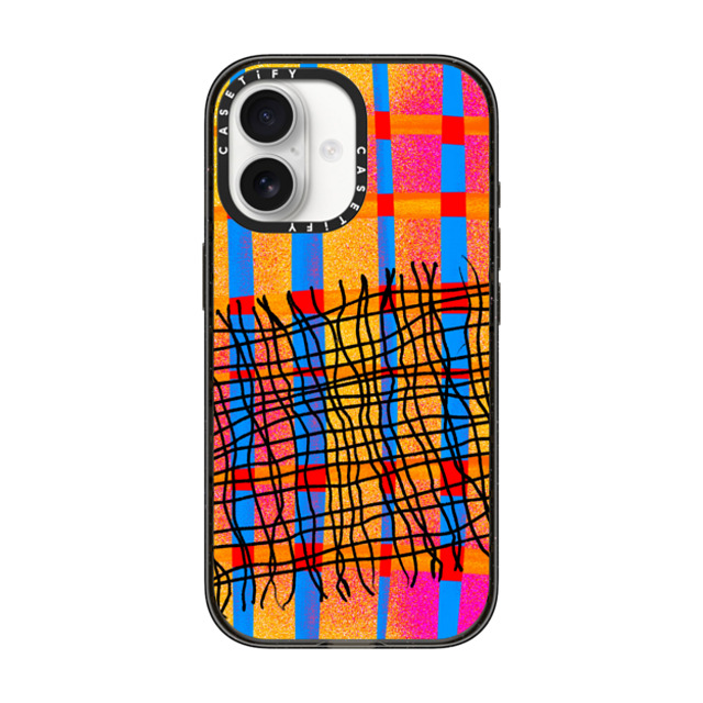 CASETiFY iPhone 17 Case Black Impact Case MagSafe Compatible Checkered,Pattern Pattern,Checkered,Abstract,Stripes Blue Orange Strips CASETiFY iPhone 17 Case Black Impact Case MagSafe Compatible Checkered,Pattern Pattern,Checkered,Abstract,Stripes Blue Orange Strips