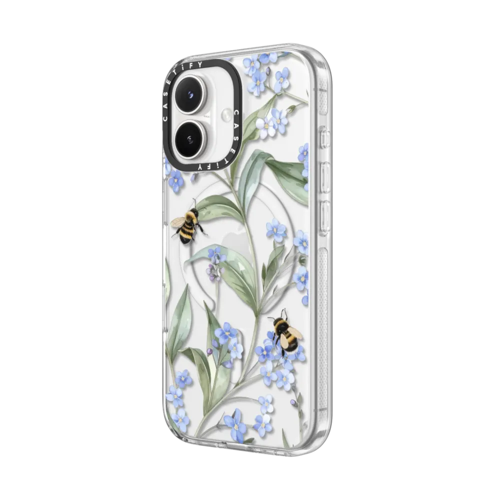 Impact Clear iPhone 17 Case MagSafe Compatible - Forget me Not