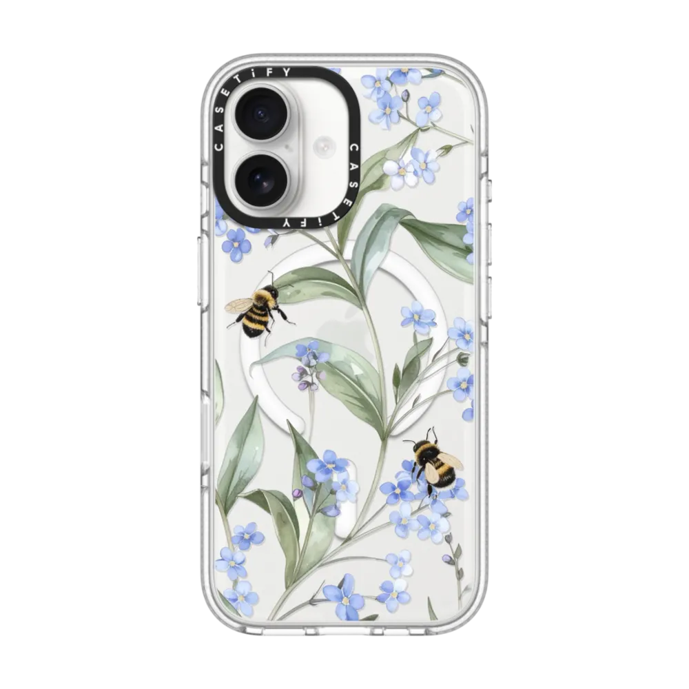 Impact Clear iPhone 17 Case MagSafe Compatible - Forget me Not