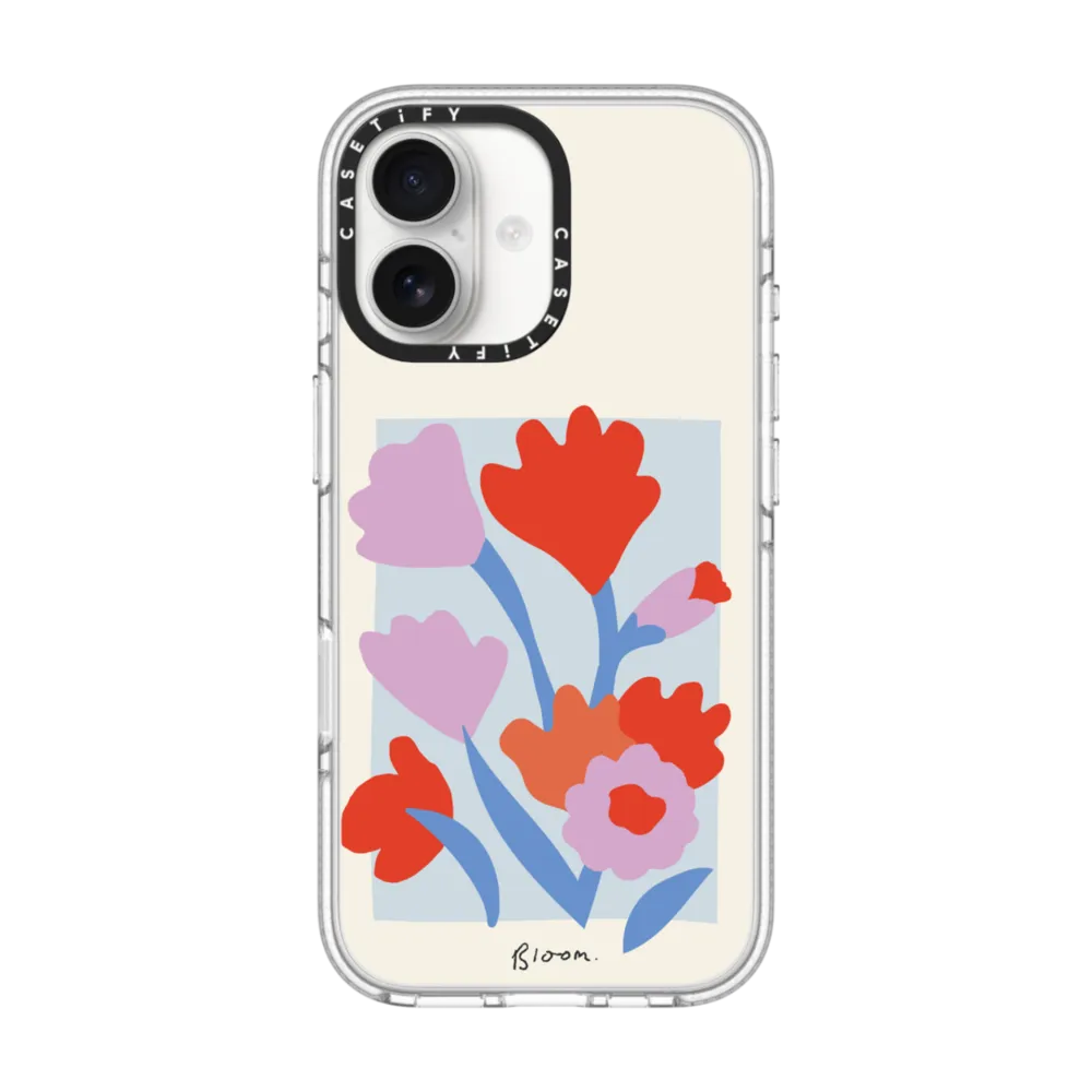 Impact Clear iPhone 17 Case MagSafe Compatible - Blooming Flowers