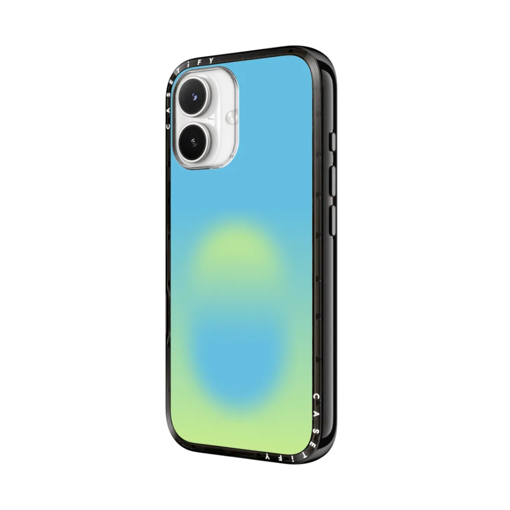 Compact iPhone 17 Case MagSafe Compatible - Blue Reflections