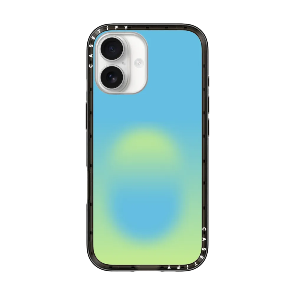Compact iPhone 17 Case MagSafe Compatible - Blue Reflections