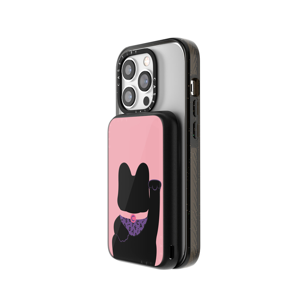 CASETiFY モバイルバッテリー ブラック モバイルバッテリー MagSafe対応 Cat,Animal Animal,Cartoon,Cat,Animal,Cartoon Lucky Cat Pink Mother's Day CASETiFY モバイルバッテリー ブラック モバイルバッテリー MagSafe対応 Cat,Animal Animal,Cartoon,Cat,Animal,Cartoon Lucky Cat Pink Mother's Day
