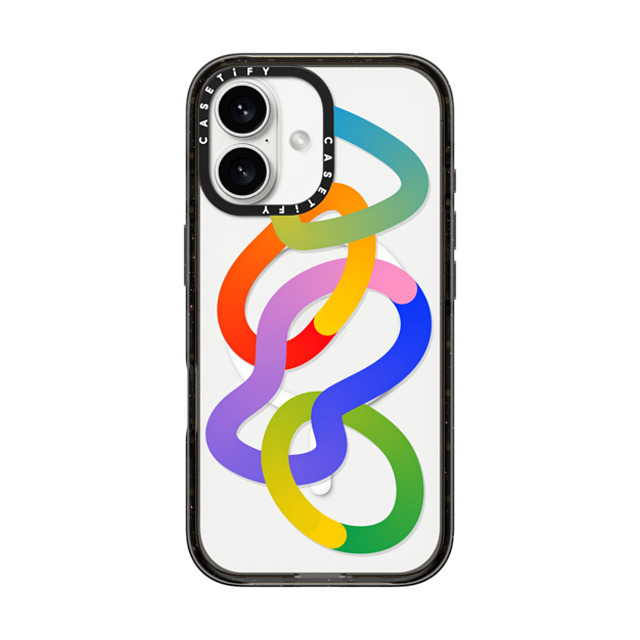 CASETiFY iPhone 16 ケース ブラック インパクトケース MagSafe対応 Rainbow,Abstract Rainbow,Digital Art,Abstract Hula hoops Father's Day CASETiFY iPhone 16 ケース ブラック インパクトケース MagSafe対応 Rainbow,Abstract Rainbow,Digital Art,Abstract Hula hoops Father's Day
