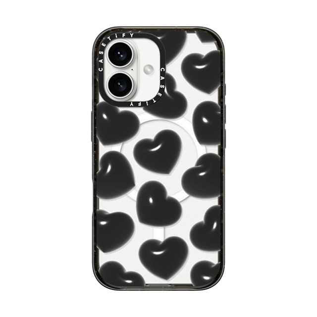 CASETiFY iPhone 16 ケース ブラック インパクトケース MagSafe対応 Pattern,Monochrome Pattern,Monochrome Black Hearts Father's Day CASETiFY iPhone 16 ケース ブラック インパクトケース MagSafe対応 Pattern,Monochrome Pattern,Monochrome Black Hearts Father's Day