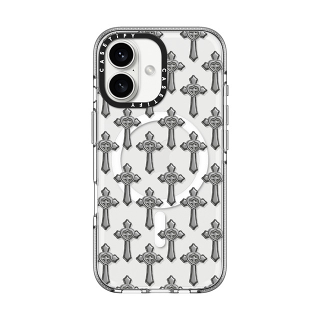 CASETiFY iPhone 16 Case クリア クリア ケース MagSafe対応 Pattern,Monochrome Pattern,Monochrome Chrome Cross Back to School CASETiFY iPhone 16 Case クリア クリア ケース MagSafe対応 Pattern,Monochrome Pattern,Monochrome Chrome Cross Back to School