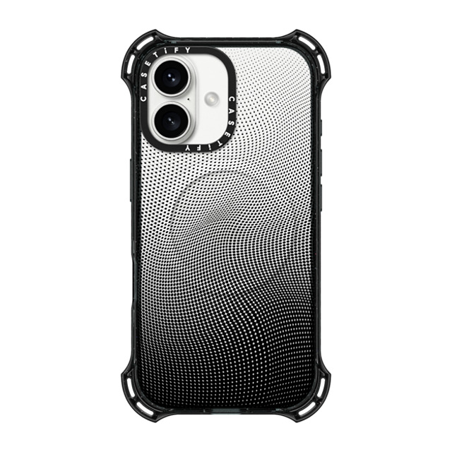 CASETiFY iPhone 16 ケース ブラック バウンスケース Checkered,Monochrome,Gradient Gradient Spots