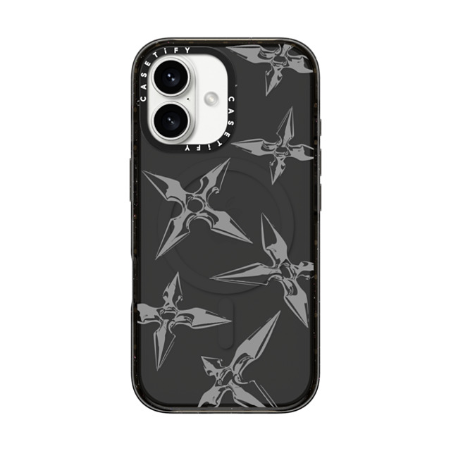 CASETiFY iPhone 16 Case Black Impact Case MagSafe Compatible Pattern,Line Art Pattern,Monochrome,Line Art Ash Shuriken Father's Day CASETiFY iPhone 16 Case Black Impact Case MagSafe Compatible Pattern,Line Art Pattern,Monochrome,Line Art Ash Shuriken Father's Day