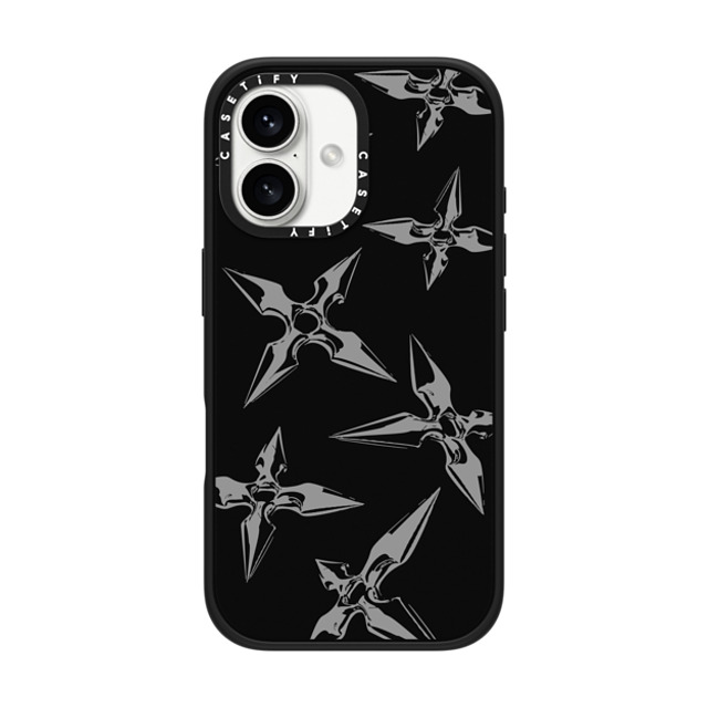 CASETiFY iPhone 16 Case Matte Black Impact Case MagSafe Compatible Pattern,Line Art Pattern,Monochrome,Line Art Ash Shuriken Father's Day CASETiFY iPhone 16 Case Matte Black Impact Case MagSafe Compatible Pattern,Line Art Pattern,Monochrome,Line Art Ash Shuriken Father's Day