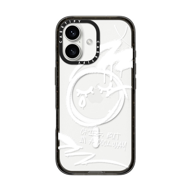 CASETiFY iPhone 16 Case Black Impact Case MagSafe Compatible Monochrome,Street Art Monochrome,Street Art Cries, But in a Cool Way Father's Day CASETiFY iPhone 16 Case Black Impact Case MagSafe Compatible Monochrome,Street Art Monochrome,Street Art Cries, But in a Cool Way Father's Day
