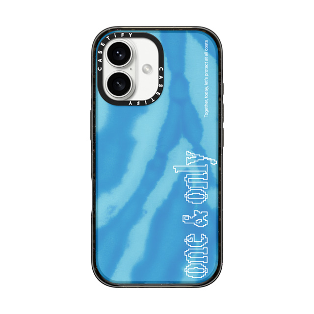 CASETiFY iPhone 16 Case Black Impact Case Quote,Typography River Blue Dye CASETiFY iPhone 16 Case Black Impact Case Quote,Typography River Blue Dye