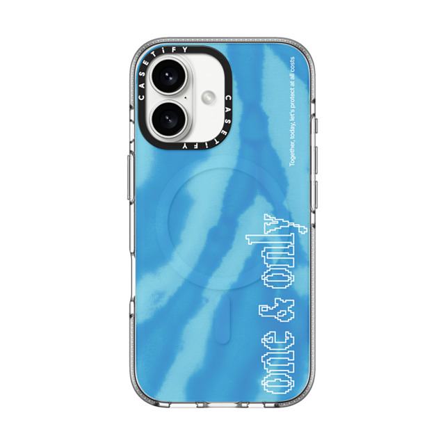 CASETiFY iPhone 16 Case Clear Clear Case MagSafe Compatible Quote,Typography River Blue Dye CASETiFY iPhone 16 Case Clear Clear Case MagSafe Compatible Quote,Typography River Blue Dye