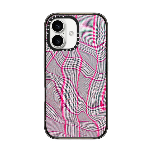CASETiFY iPhone 16 Case Black インパクトケース MagSafe対応 Surrealism Surrealism Distorted Plaid - Pink Father's Day CASETiFY iPhone 16 Case Black インパクトケース MagSafe対応 Surrealism Surrealism Distorted Plaid - Pink Father's Day