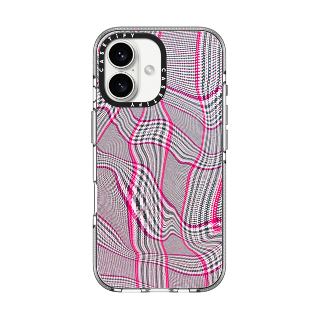 CASETiFY iPhone 16 Case クリア クリア ケース MagSafe対応 Surrealism Surrealism Distorted Plaid - Pink Back to School CASETiFY iPhone 16 Case クリア クリア ケース MagSafe対応 Surrealism Surrealism Distorted Plaid - Pink Back to School