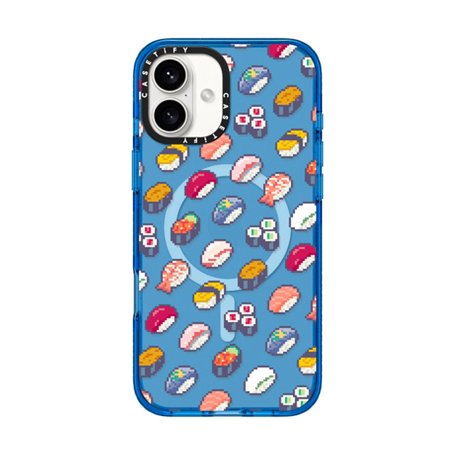 CASETiFY iPhone 16 Plus Case スカイブルー Impact Case MagSafe Compatible Sushi Pixel casetify_artist CASETiFY iPhone 16 Plus Case スカイブルー Impact Case MagSafe Compatible Sushi Pixel casetify_artist
