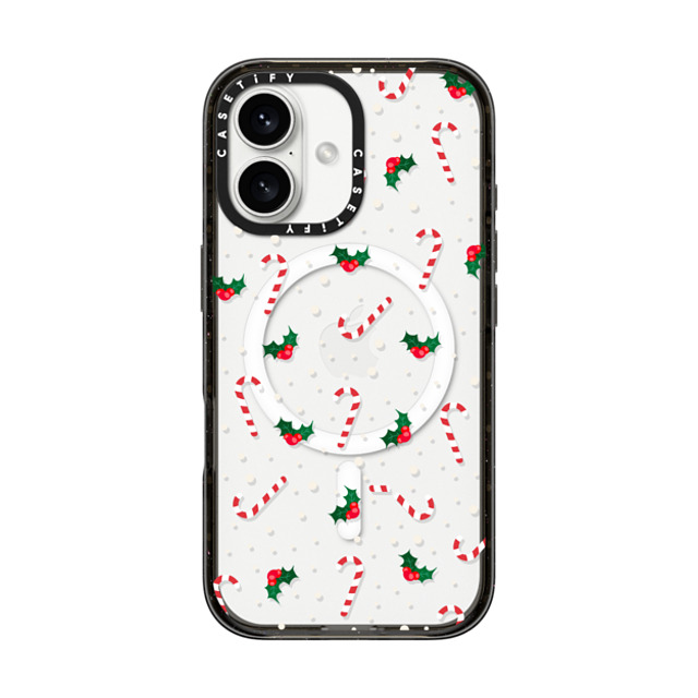 CASETiFY iPhone 16 ケース ブラック インパクトケース MagSafe対応 Candy Cane Crush casetify_artist