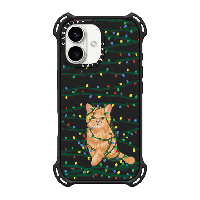 CASETiFY iPhone 16 ケース マットブラック バウンスケース Meowy Catmas casetify_artist