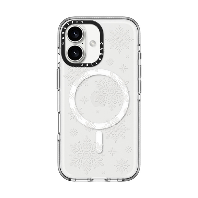 CASETiFY iPhone 16 ケース クリア クリア ケース MagSafe対応 Needlepoint Snowflakes casetify_artist