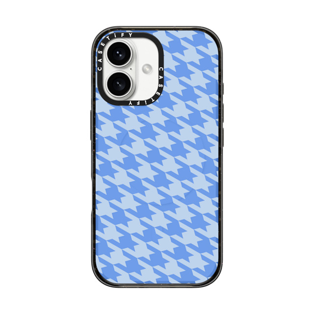 CASETiFY iPhone 16 Case Black Impact Case MagSafe Compatible Blue Houndstooth casetify_artist Mother's Day CASETiFY iPhone 16 Case Black Impact Case MagSafe Compatible Blue Houndstooth casetify_artist Mother's Day