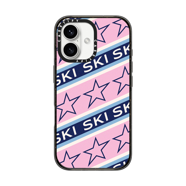 CASETiFY iPhone 16 ケース ブラック インパクトケース MagSafe対応 Ski Star Stripes casetify_artist