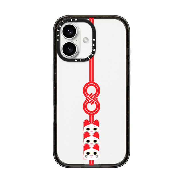 CASETiFY iPhone 16 ケース ブラック インパクトケース Lucky Knot, Lucky Cat casetify_artist