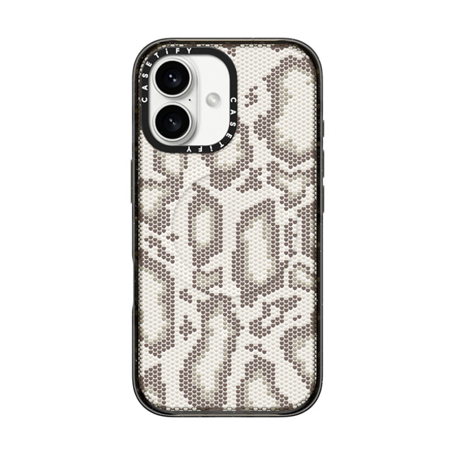 CASETiFY iPhone 16 ケース ブラック インパクトケース MagSafe対応 Beige Heart Snake Print casetify_artist