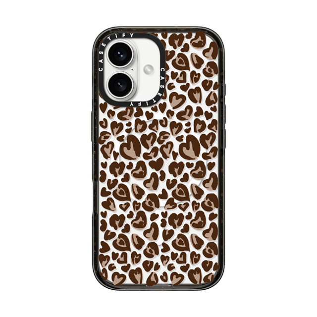 CASETiFY iPhone 16 Case Black Impact Case MagSafe Compatible Leopard Love- Brown casetify_artist CASETiFY iPhone 16 Case Black Impact Case MagSafe Compatible Leopard Love- Brown casetify_artist