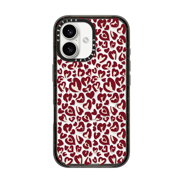 CASETiFY iPhone 16 Case Black Impact Case MagSafe Compatible Leopard Love- Red casetify_artist Back to School CASETiFY iPhone 16 Case Black Impact Case MagSafe Compatible Leopard Love- Red casetify_artist Back to School