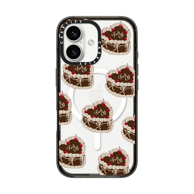 CASETiFY iPhone 16 ケース ブラック インパクトケース MagSafe対応 Fuck Off Sweetheart Cake casetify_artist