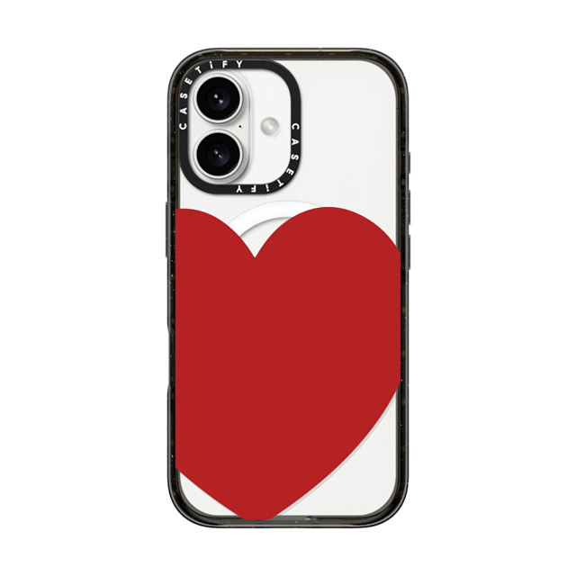 CASETiFY iPhone 16 ケース ブラック インパクトケース MagSafe対応 Red Heart casetify_artist