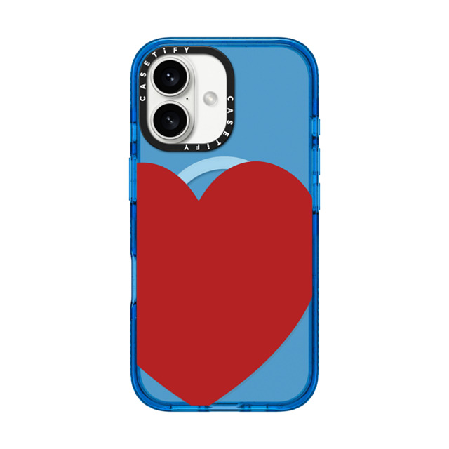 CASETiFY iPhone 16 ケース スカイブルー インパクトケース MagSafe対応 Red Heart casetify_artist