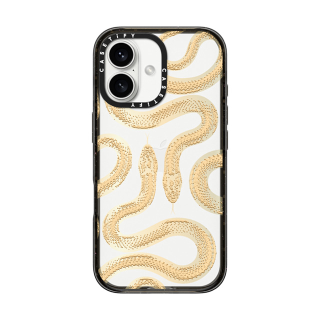 CASETiFY iPhone 16 ケース ブラック インパクトケース Gold Kingsnake casetify_artist