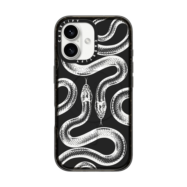 CASETiFY iPhone 16 ケース ブラック インパクトケース MagSafe対応 Transparent Kingsnake casetify_artist