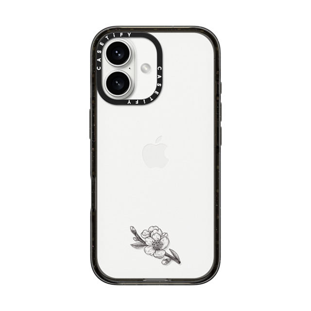 CASETiFY iPhone 16 ケース ブラック インパクトケース フローラル Sakura Branch