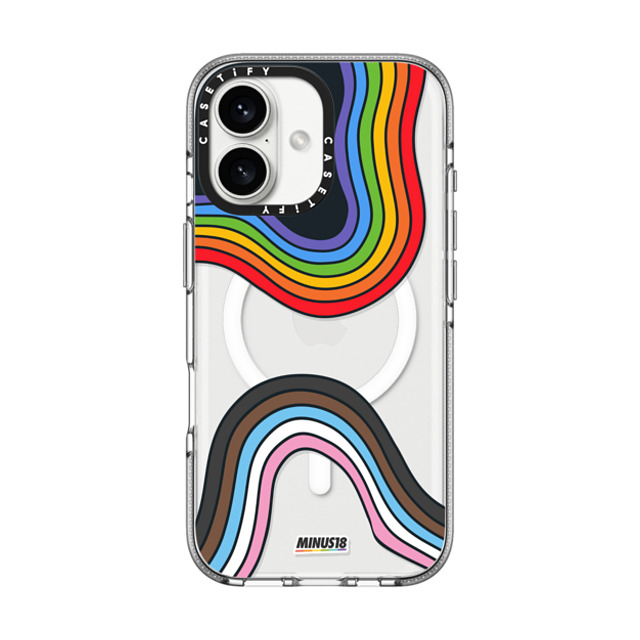 CASETiFY iPhone 16 ケース クリア クリア ケース MagSafe対応 Queer Joy is Fluid by Minus18 casetify_artist