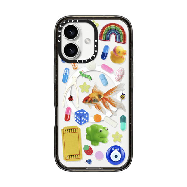 CASETiFY iPhone 16 Case Black Impact Case MagSafe Compatible Happy Dose of Luck casetify_artist CASETiFY iPhone 16 Case Black Impact Case MagSafe Compatible Happy Dose of Luck casetify_artist