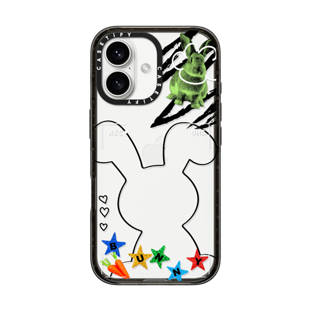 CASETiFY iPhone 16 Case Black Impact Case Bunny Selfie casetify_artist CASETiFY iPhone 16 Case Black Impact Case Bunny Selfie casetify_artist